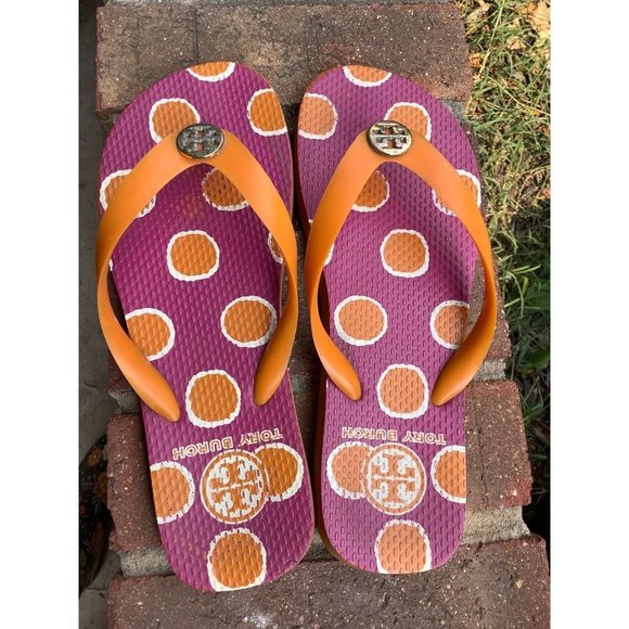 Tory Burch Shoes - Tory Burch Pink Orange Flip Flops -- 6